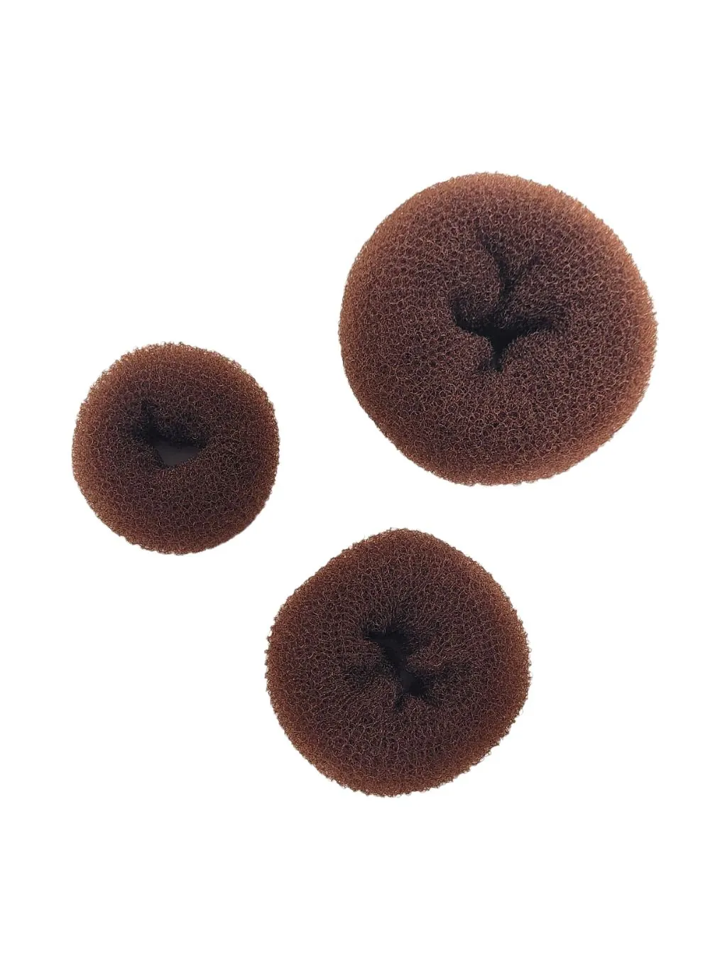 Brown Donut Hair Bun Set 1